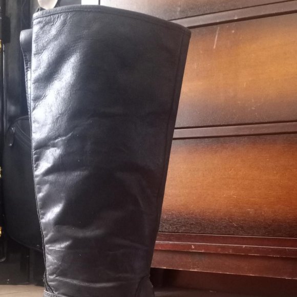 Lucky Brand, full-grain leather, tall black riding boots - Size 8 - Picture 2 of 16